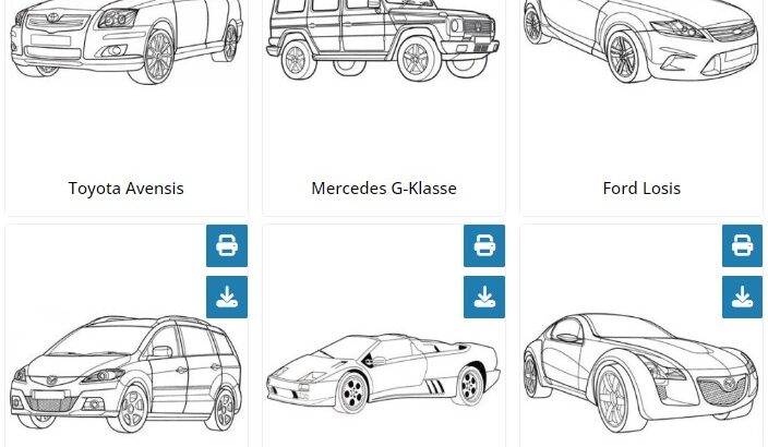 Ausmalbilder zum Thema Auto